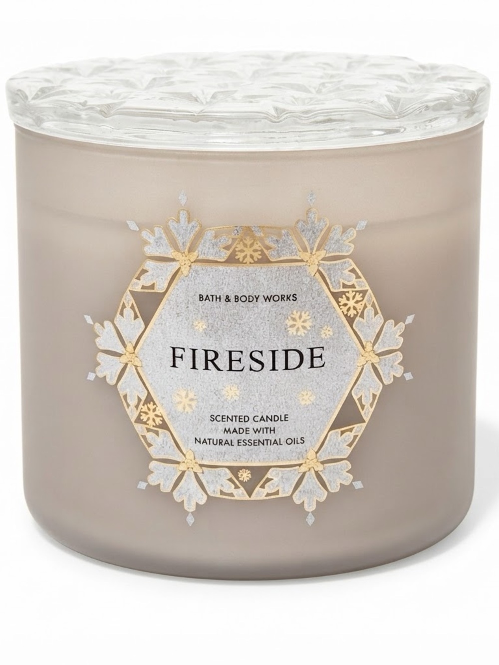 Bath & Body Works Fireside Candle 3-Wick Scented Candle with Glass Lid Holidays